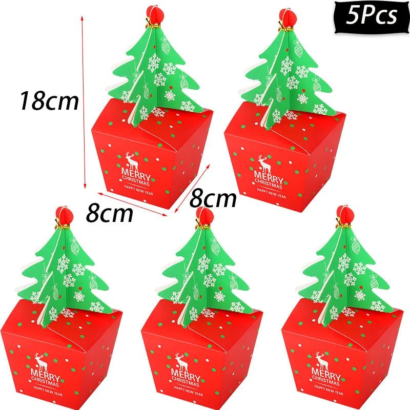 best Christmas paper Kids Candy Box Bag Navidad 2021 New year christmas home decoration Natal gift bags Kerst Noel Treats packing box shop online at M2K Trends for