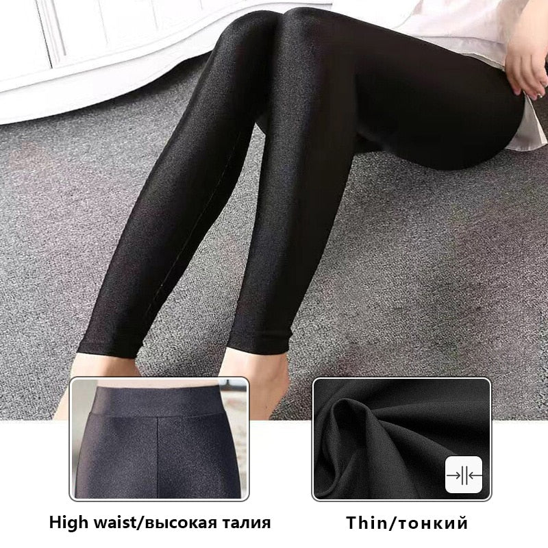 best CHRLEISURE Winter Leggings Velvet Warm Tights High Elastic Thicken Female Luster Pants Black Skinny Pants For Women Leggins 0 shop online at M2K Trends for