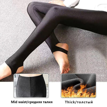 best CHRLEISURE Winter Leggings Velvet Warm Tights High Elastic Thicken Female Luster Pants Black Skinny Pants For Women Leggins 0 shop online at M2K Trends for