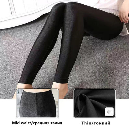 best CHRLEISURE Winter Leggings Velvet Warm Tights High Elastic Thicken Female Luster Pants Black Skinny Pants For Women Leggins 0 shop online at M2K Trends for