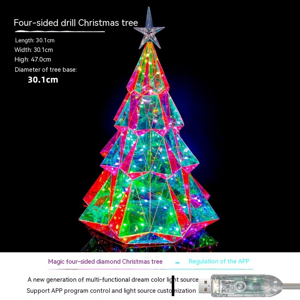 best Colorful Christmas Tree Four-sided Diamond Luminous Decorative Ornaments 0 shop online at M2K Trends for
