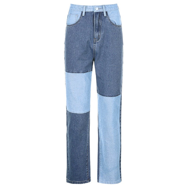 best Contrasting Stitching High-rise Straight-leg Jeans Women 0 shop online at M2K Trends for