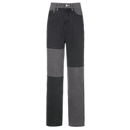 best Contrasting Stitching High-rise Straight-leg Jeans Women 0 shop online at M2K Trends for