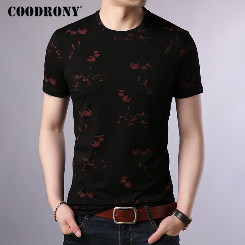 best COODRONY T Shirt Men Cotton Men's Shirt 2019 Summer O-Neck T-shirt Men Streetwear Short Sleeve Tee Shirt Homme Floral Top S95014 0 shop online at M2K Trends for