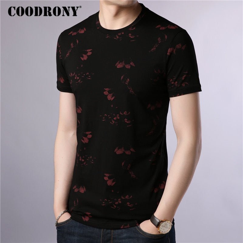 best COODRONY T Shirt Men Cotton Men's Shirt 2019 Summer O-Neck T-shirt Men Streetwear Short Sleeve Tee Shirt Homme Floral Top S95014 0 shop online at M2K Trends for