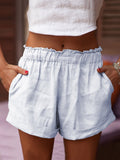 best Cotton Linen Shorts Solid Color Cotton Linen Shorts Women 0 shop online at M2K Trends for