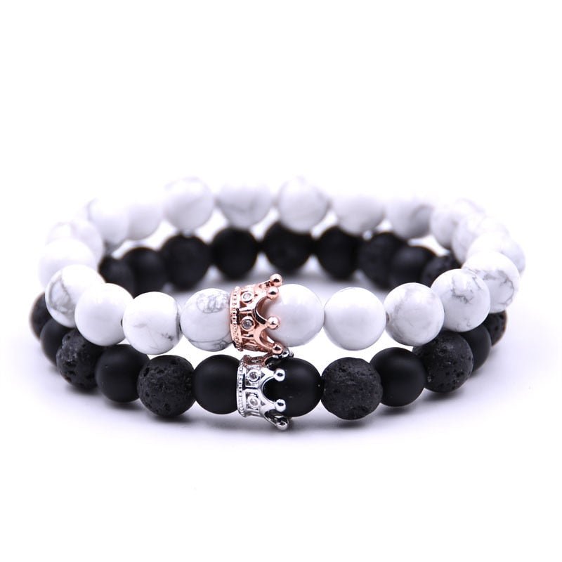 best Couple Bracelet Charms Stone Beads Men Jewelry Crown Bracelets For Women Bangles Pulseira Masculina Bileklik Pulseira Feminina 0 shop online at M2K Trends for