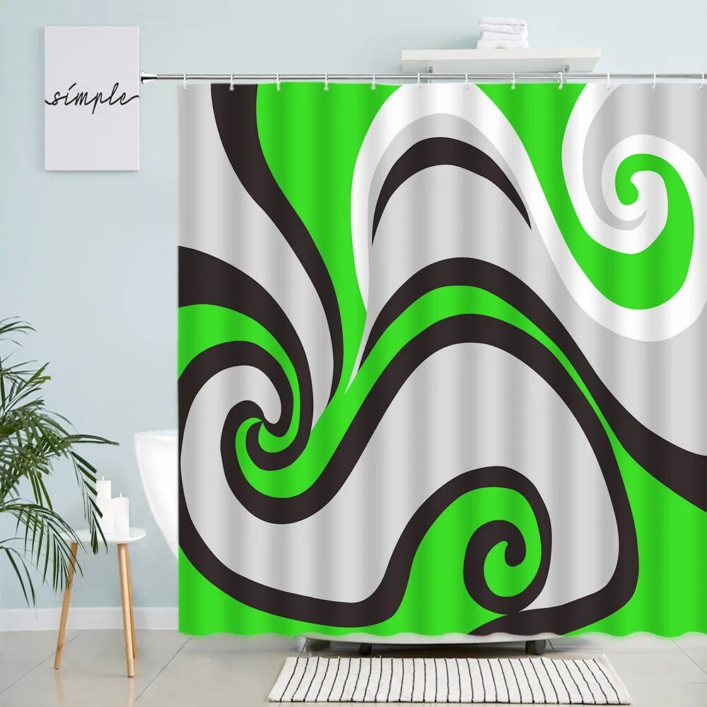 best Creative Geometric Shower Curtains Grey Black Red Abstract Art Print Bath Curtain Set Polyester Fabric Bathroom Decor with Hooks shop online at M2K Trends for
