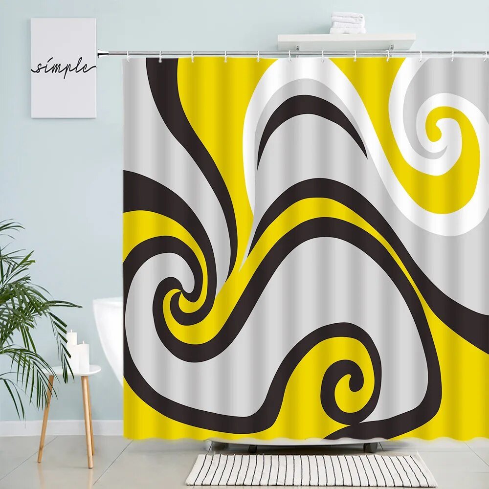 best Creative Geometric Shower Curtains Grey Black Red Abstract Art Print Bath Curtain Set Polyester Fabric Bathroom Decor with Hooks shop online at M2K Trends for