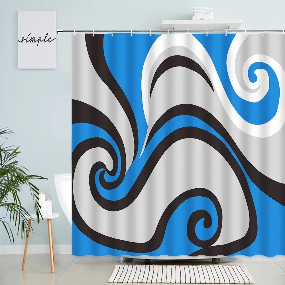 best Creative Geometric Shower Curtains Grey Black Red Abstract Art Print Bath Curtain Set Polyester Fabric Bathroom Decor with Hooks shop online at M2K Trends for