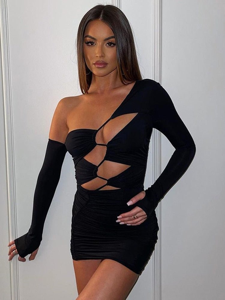 best Fashion Long Sleeve Cut Out Bandage Mini Dress Outfits for Women Hot Sexy Club Party Dresses Bodycon Clothes 0 shop online at M2K Trends for