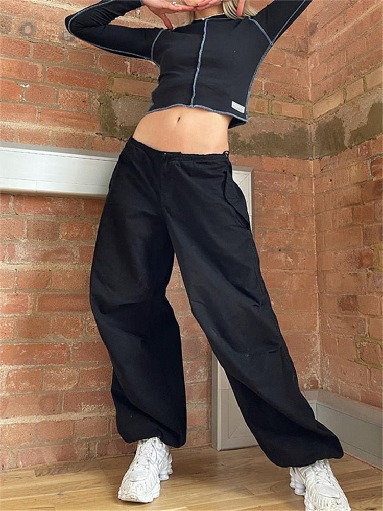 best Cuteandpsycho Streetwear Joggers Baggy Trousers Loose Wide Leg Women Punk Sweatpants Chic Solid Fashion Vintage Pants Casual Y2K 0 shop online at M2K Trends for