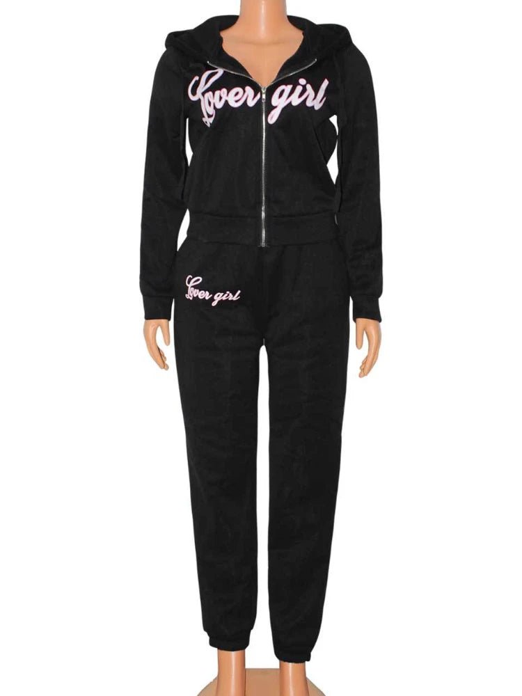 best DEEPTOWN Vintage Sweatsuit Set Korean Style Letter Print Sweatshirt Loose Sweatpants Women's Autumn Training Set 2 Piece shop online at M2K Trends for