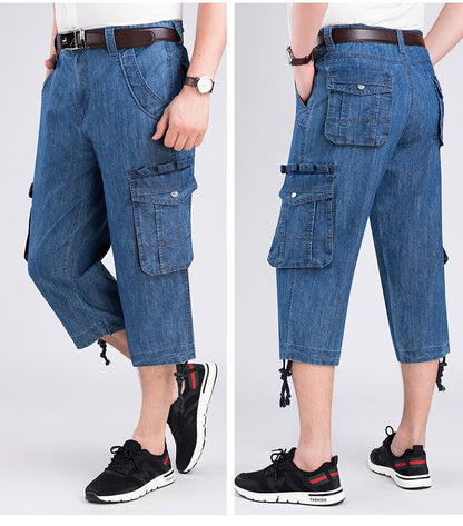 best Denim Cropped Jeans Loose Big Pocket Pants Clothing shop online at M2K Trends for men shorts