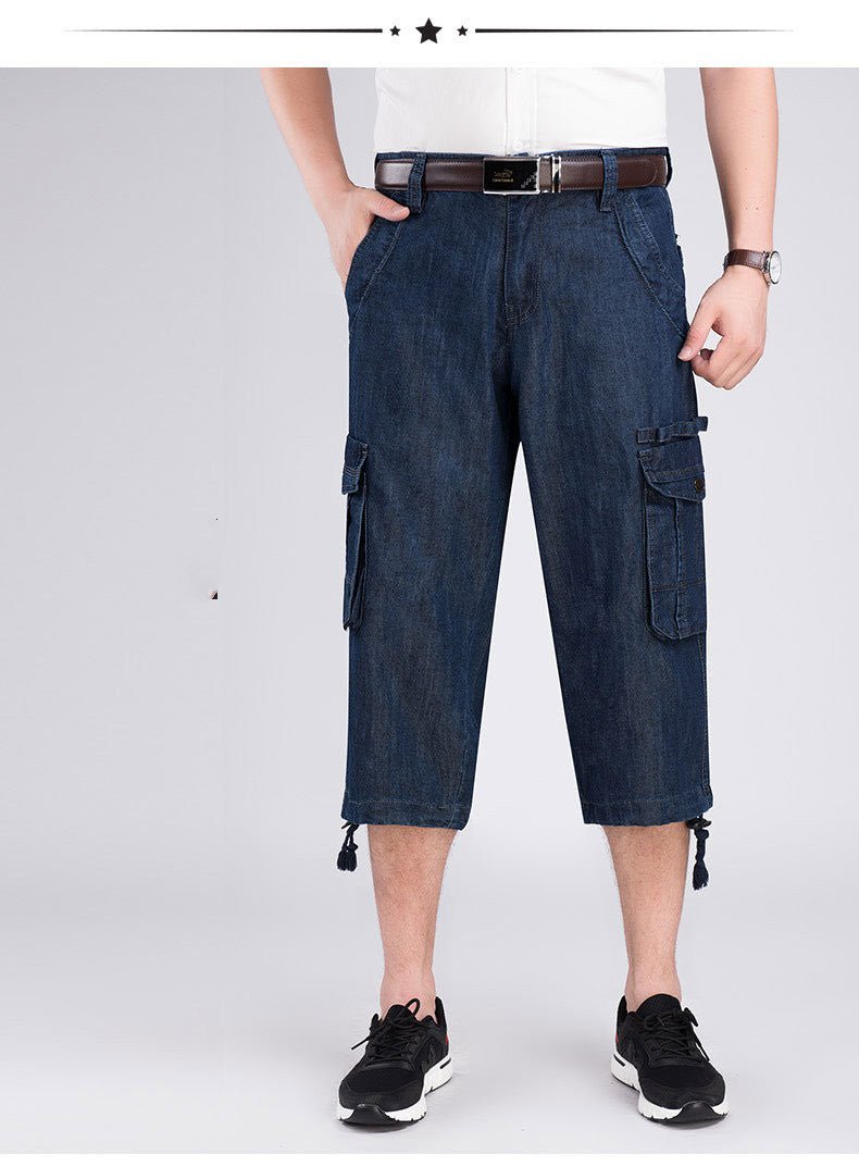 best Denim Cropped Jeans Loose Big Pocket Pants Clothing shop online at M2K Trends for men shorts