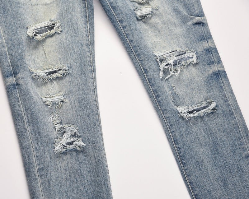 best Distressed Washed Water Ripped Blue Jeans 0 shop online at M2K Trends for