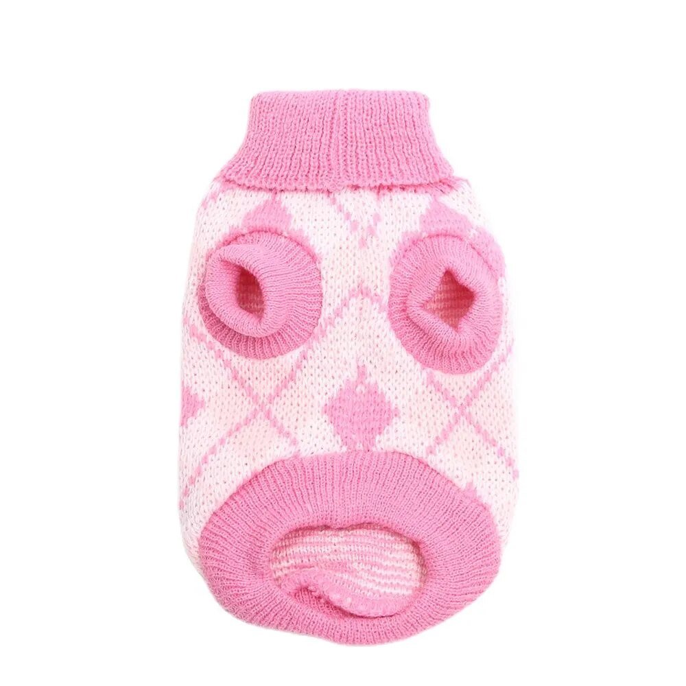 best Dog Cat Argyle Sweater Hoodie Pet Puppy Coat Jacket Autumn/Winter Apparel 5 Colours 6 Sizes shop online at M2K Trends for