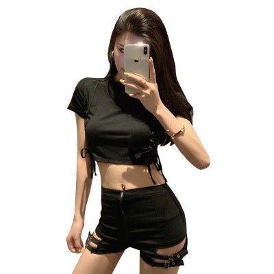 best Double Buckle Design High Waist Stretch Tight Shorts For Women 0 shop online at M2K Trends for