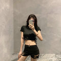 best Double Buckle Design High Waist Stretch Tight Shorts For Women 0 shop online at M2K Trends for