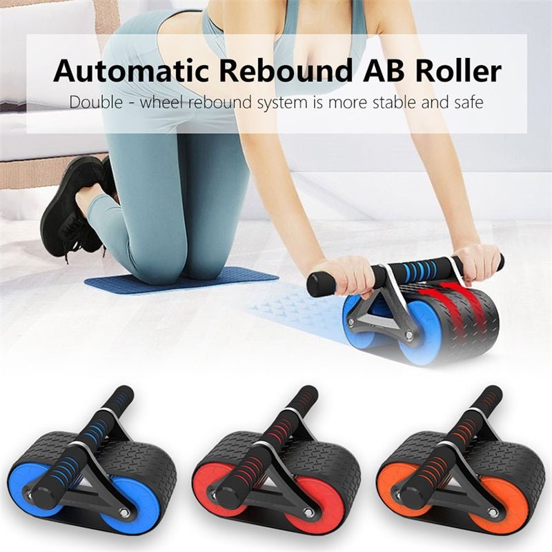 best Double Wheel Abdominal Exerciser Women Men Automatic Rebound Ab Wheel Roller Waist Trainer Gym Sports Home Exercise Devices Accessories shop online at M2K Trends for Exercise equipment