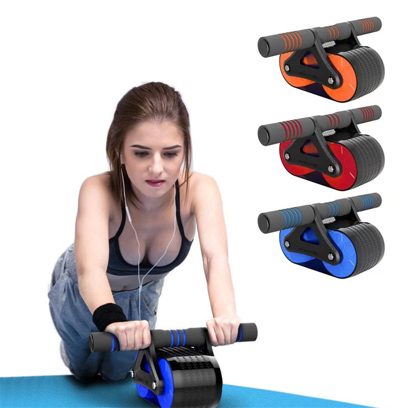 best Double Wheel Abdominal Exerciser Women Men Automatic Rebound Ab Wheel Roller Waist Trainer Gym Sports Home Exercise Devices Accessories shop online at M2K Trends for Exercise equipment