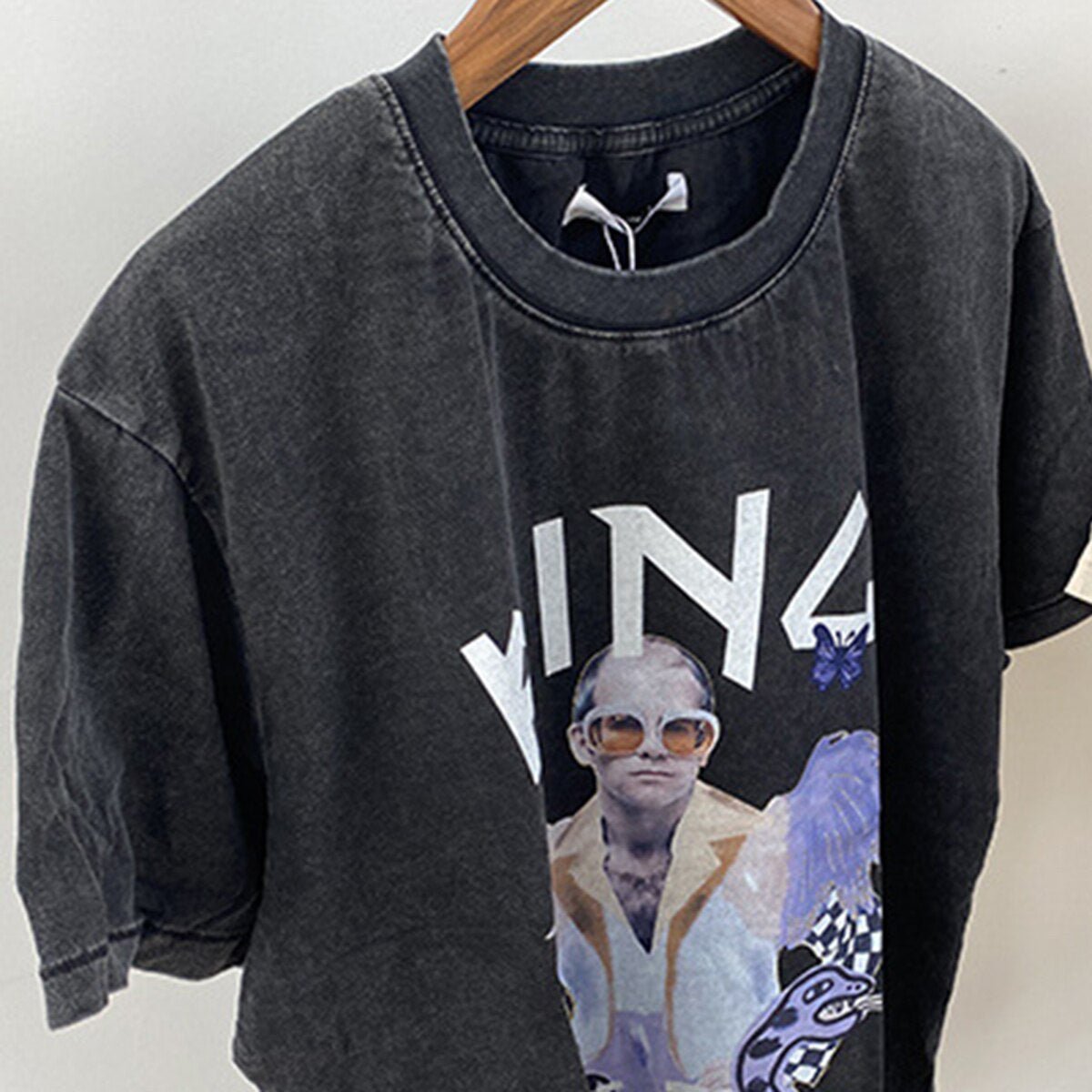 best Eagle Print Faded Tee Shirt Women Graphic Rock n Roll Cotton Cozy T-shirt Tshirt Tops Femme Streetwear Vintage T-shirts Summer 0 shop online at M2K Trends for