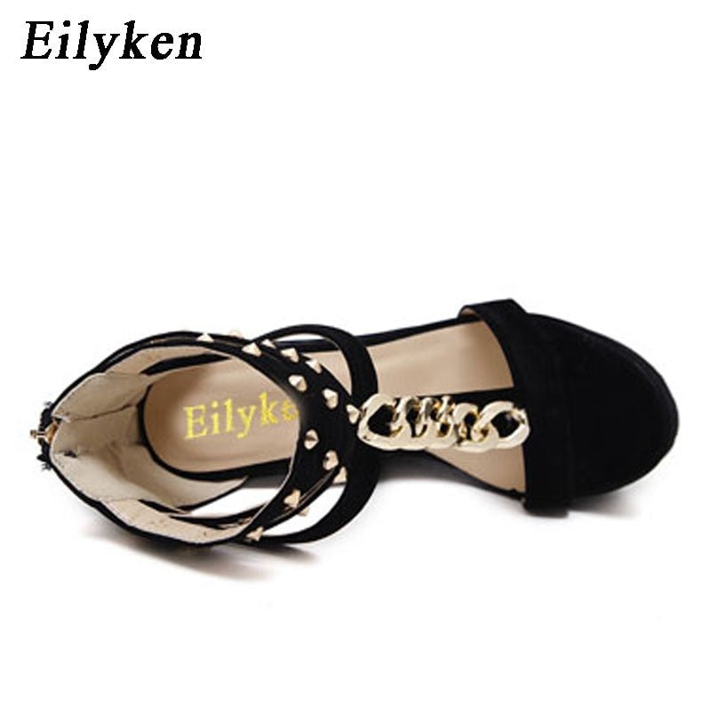 best Eilyken 2023 New Gladiator Sandals High Heels Fashion Sandals Design Chain Platform Wedges Shoes For Women 0 shop online at M2K Trends for