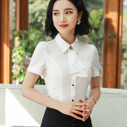 best Elegant Ladies Long-Sleeve Blue Shirt Autumn White Purple Bow Tie Chiffon Women Blouse Work Wear Formal Office Tops Women`s Blouse shop online at M2K Trends for Women`s blouse