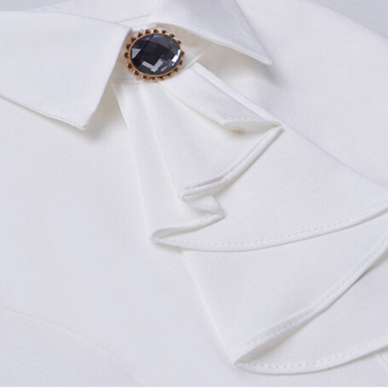 best Elegant Ladies Long-Sleeve Blue Shirt Autumn White Purple Bow Tie Chiffon Women Blouse Work Wear Formal Office Tops Women`s Blouse shop online at M2K Trends for Women`s blouse