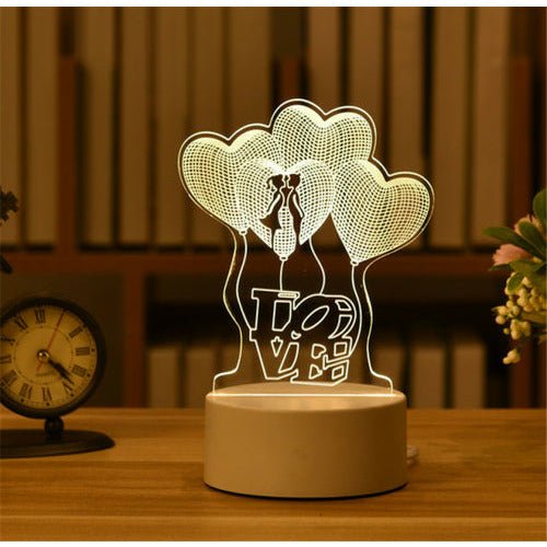 best Elk Bear Unicorn 3D Lamp Acrylic LED Night Lights Neon Lamp Wedding Lighting shop online at M2K Trends for Night Lights