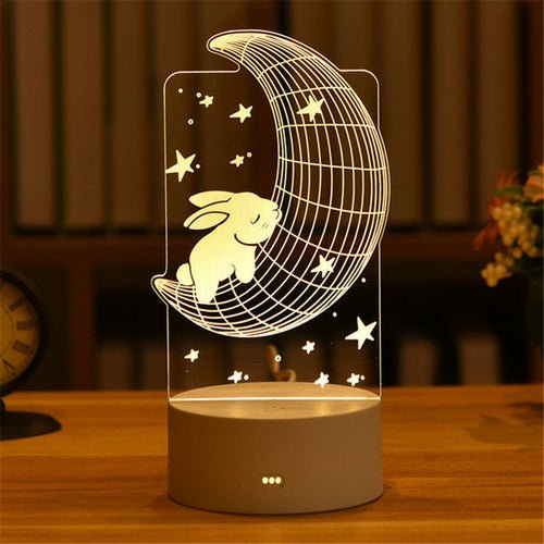 best Elk Bear Unicorn 3D Lamp Acrylic LED Night Lights Neon Lamp Wedding Lighting shop online at M2K Trends for Night Lights
