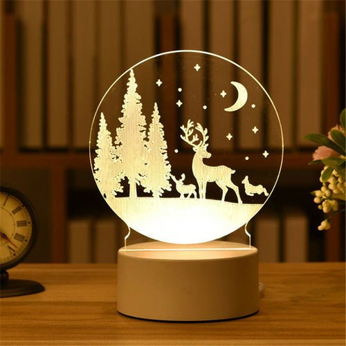 best Elk Bear Unicorn 3D Lamp Acrylic LED Night Lights Neon Lamp Wedding Lighting shop online at M2K Trends for Night Lights