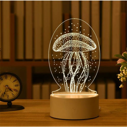best Elk Bear Unicorn 3D Lamp Acrylic LED Night Lights Neon Lamp Wedding Lighting shop online at M2K Trends for Night Lights