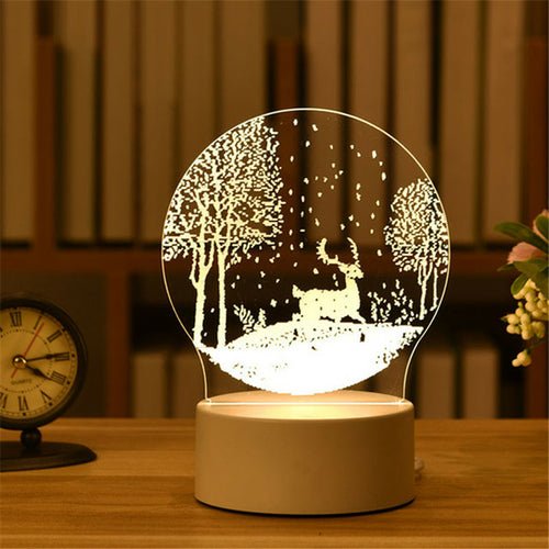 best Elk Bear Unicorn 3D Lamp Acrylic LED Night Lights Neon Lamp Wedding Lighting shop online at M2K Trends for Night Lights