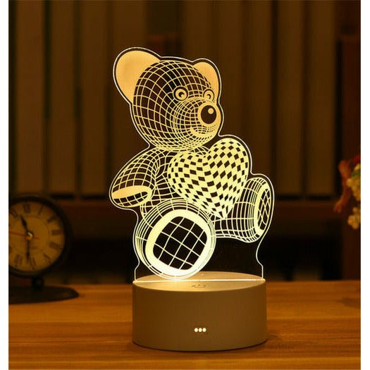 best Elk Bear Unicorn 3D Lamp Acrylic LED Night Lights Neon Lamp Wedding Lighting shop online at M2K Trends for Night Lights