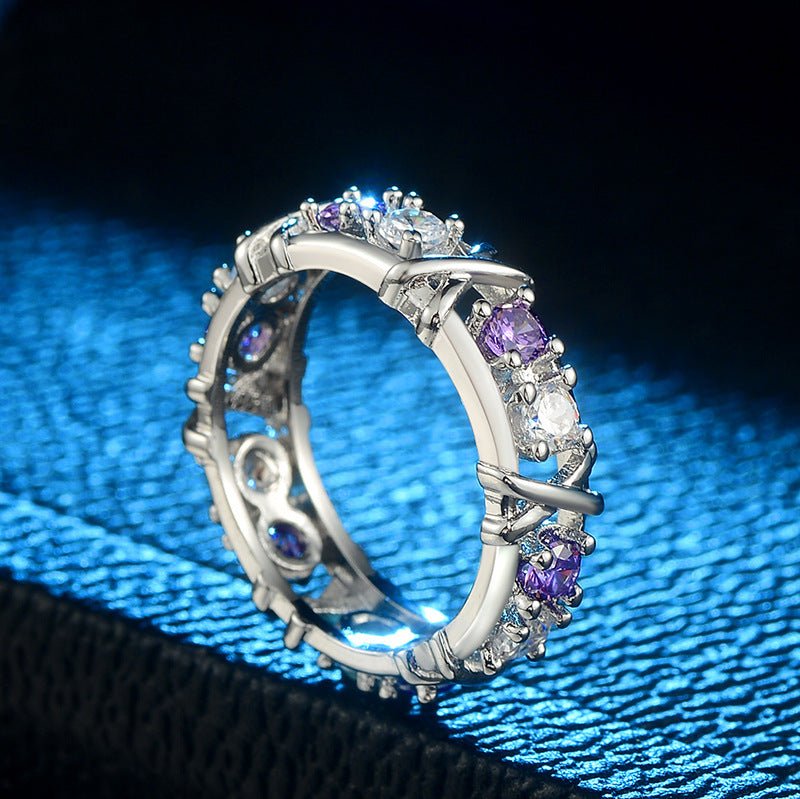 best Europe and the United States zircon two-color ring ladies color separation Zircon engagement jewelry Accessories shop online at M2K Trends for Gold Ring