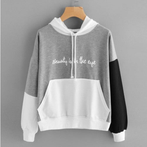 best Explosive Color Matching Hooded Sweater Women 0 shop online at M2K Trends for