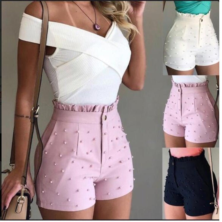 best Explosive Style Women's Shorts, Gun Beads Solid Color Sexy Shorts Women 0 shop online at M2K Trends for