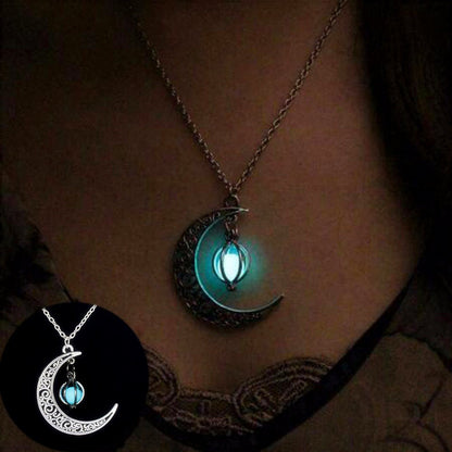 best Fashion Moon Natural Glowing Stone Healing Necklace Women Gift Charm Luminous Pendant Necklace Jewelry 0 shop online at M2K Trends for