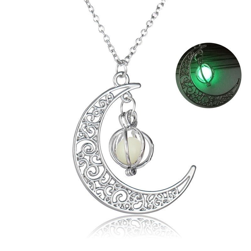 best Fashion Moon Natural Glowing Stone Healing Necklace Women Gift Charm Luminous Pendant Necklace Jewelry 0 shop online at M2K Trends for