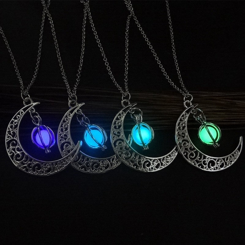 best Fashion Moon Natural Glowing Stone Healing Necklace Women Gift Charm Luminous Pendant Necklace Jewelry 0 shop online at M2K Trends for