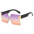 best Fashion Oversized Square Rimless Sunglasses Women Brand Designer Flat Top Big Sun Glasses Female One Piece Travel Gafa de sol 0 shop online at M2K Trends for