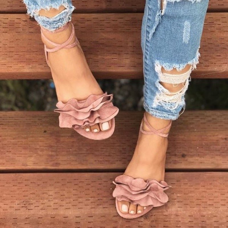 best Fashion Plus Size Flower Flat Sandals Ladies Sandals 0 shop online at M2K Trends for