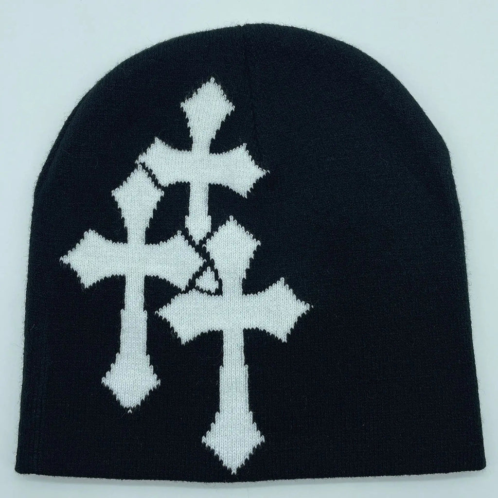 best Fashion Popular Knitted Cap Cross Hip-hop Cap Outdoor Sports Trend Wool Cap Street Beanies Brimless Penny Cap Warm Pullover Cap shop online at M2K Trends for