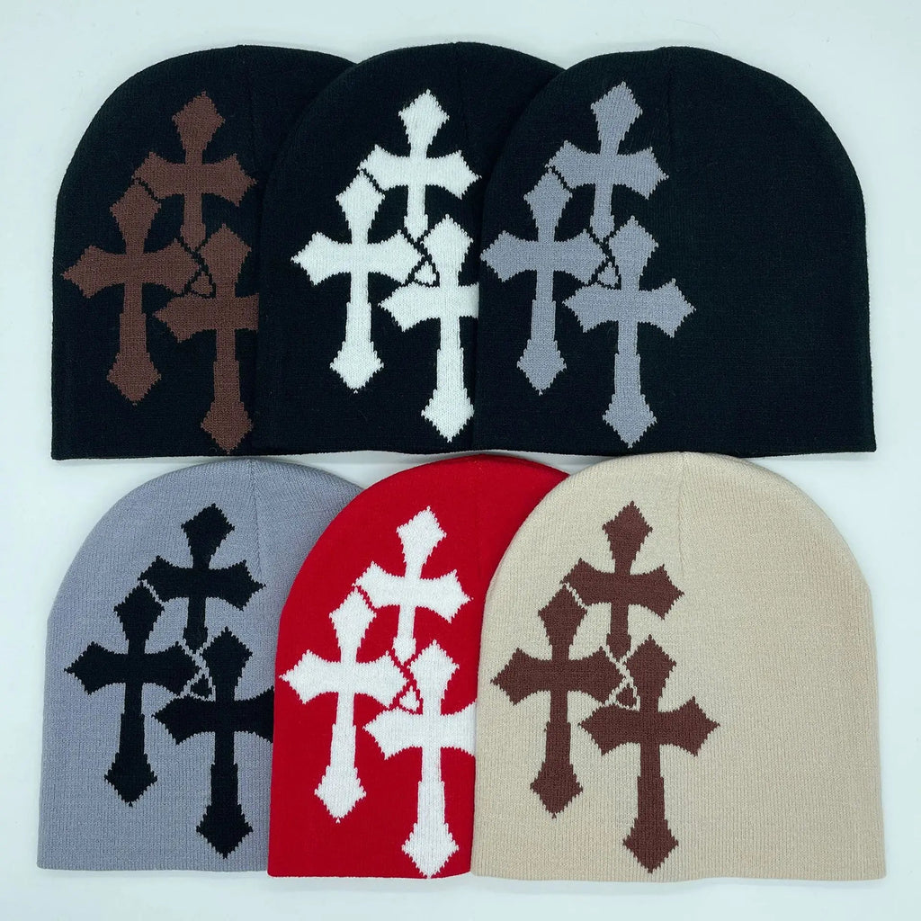 best Fashion Popular Knitted Cap Cross Hip-hop Cap Outdoor Sports Trend Wool Cap Street Beanies Brimless Penny Cap Warm Pullover Cap shop online at M2K Trends for