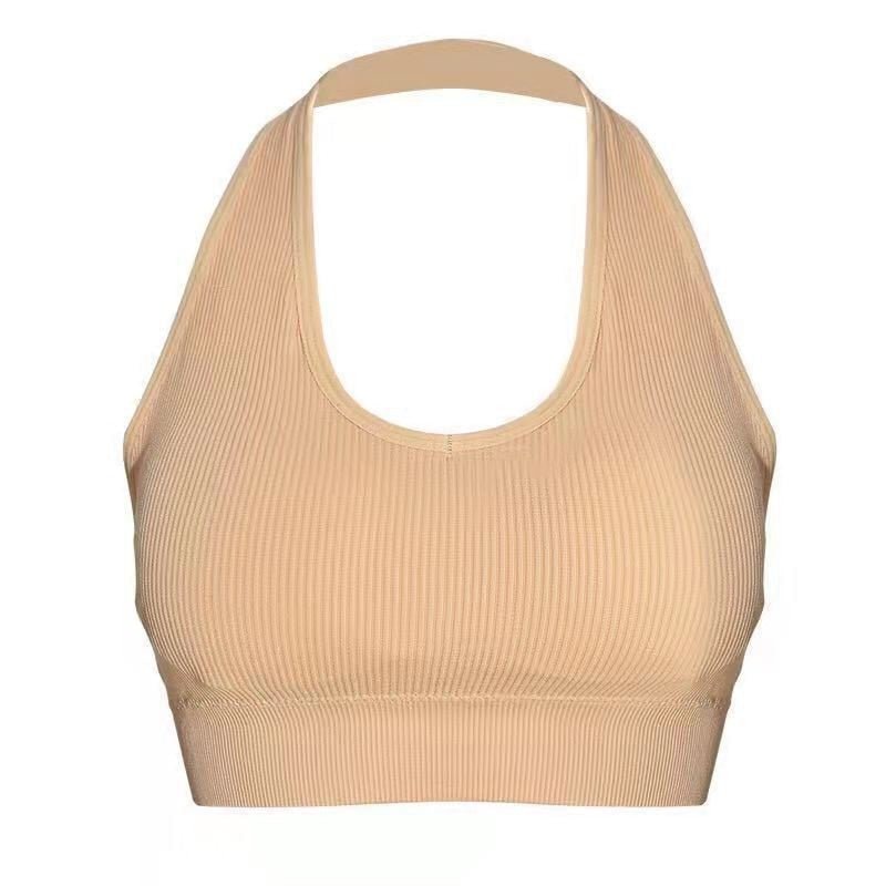 best Fashion Sexy Halter Backless Bra Camisole for Women Wire Free Sport Bra Top Suspenders Solid Crop Tops Shockproof Vest Lingerie 0 shop online at M2K Trends for