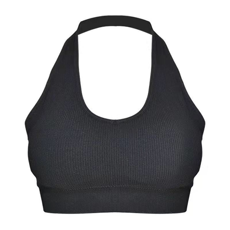 best Fashion Sexy Halter Backless Bra Camisole for Women Wire Free Sport Bra Top Suspenders Solid Crop Tops Shockproof Vest Lingerie 0 shop online at M2K Trends for