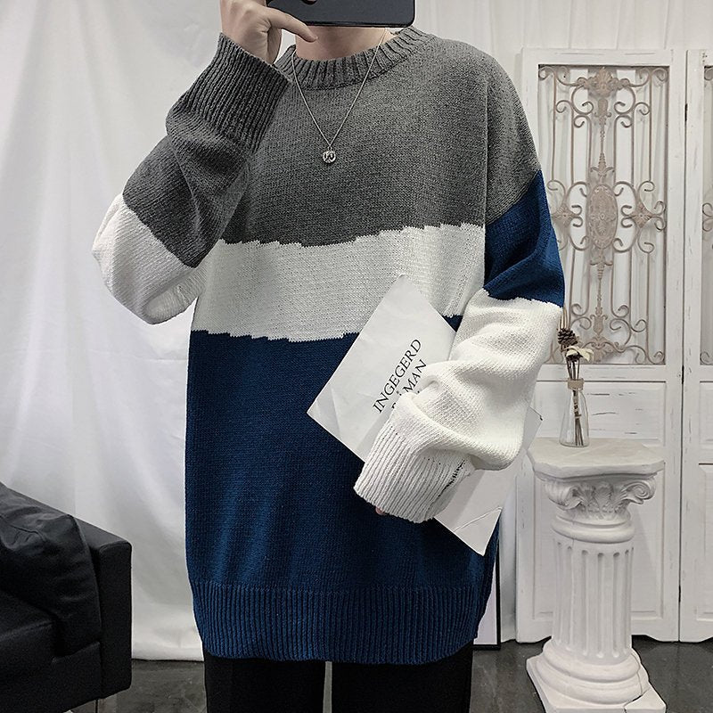 best Fashionable Round Neck Pullover Loose Thick Knitted Sweater Clothing shop online at M2K Trends for