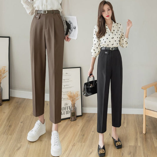 best Female Professional Straight Loose Suit Harem Pants High Waist 0 shop online at M2K Trends for