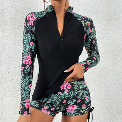 best Female Swimsuit With Long Sleeves Swimwear Sports Surfing Tankini Set Beachwear Two-Piece Bathing Suits Pool Women Swimming Suit 0 shop online at M2K Trends for